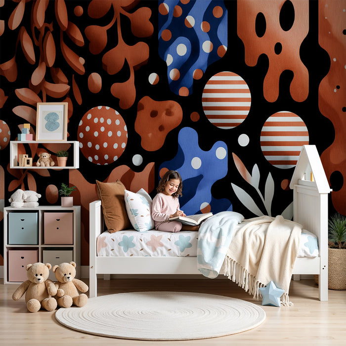 Carta da parati bambini | Forme geometriche astratte terracotta