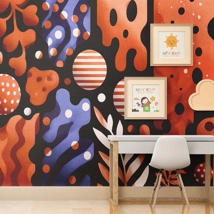 Carta da parati bambini | Forme geometriche astratte terracotta