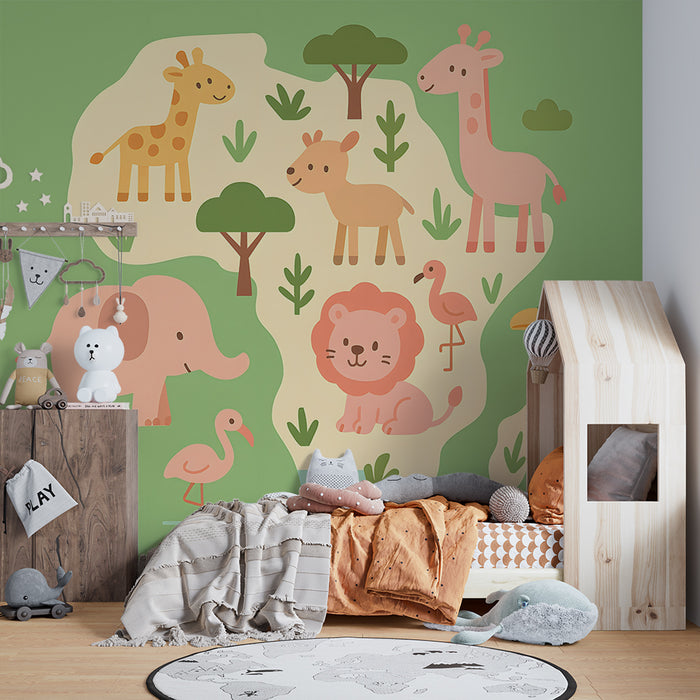 Papier de parede soba bebu | Safari životinje u pastelnim bojama