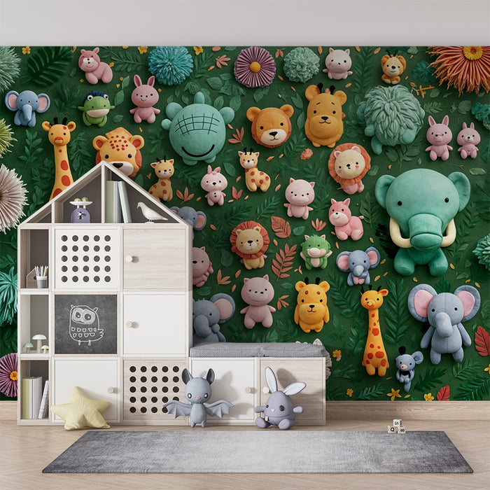 Tapeta s džunglom životinja | Zabavni ukras za dječju sobu
