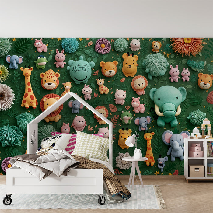 Tapeta s džunglom životinja | Zabavni ukras za dječju sobu