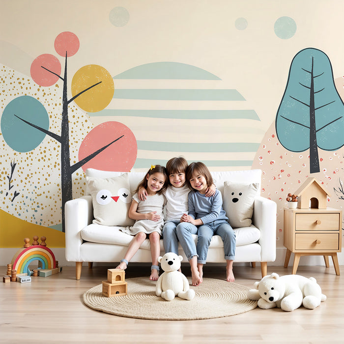 Barntapet | Drömmande pastelllandskap