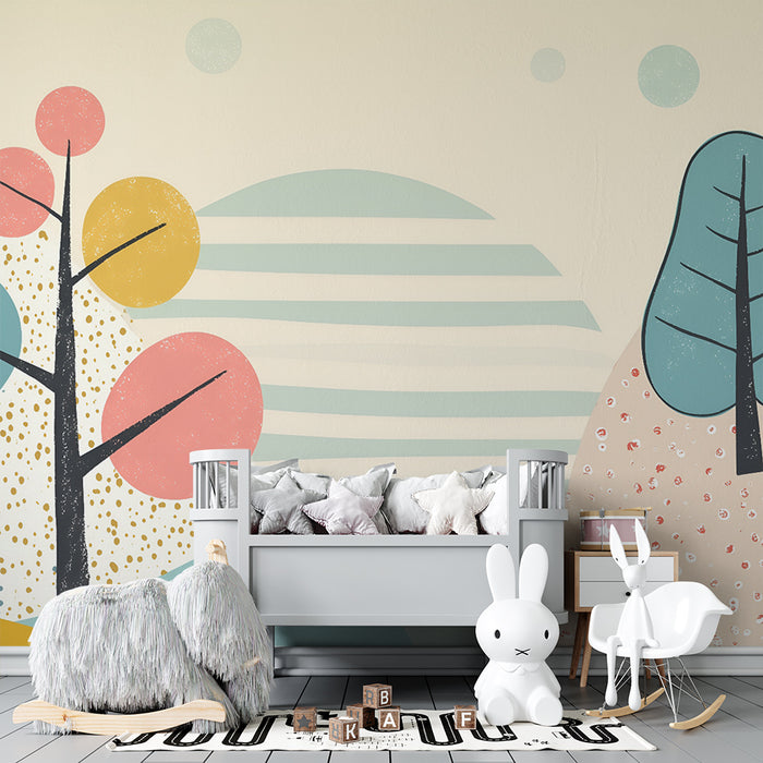 Barntapet | Drömmande pastelllandskap