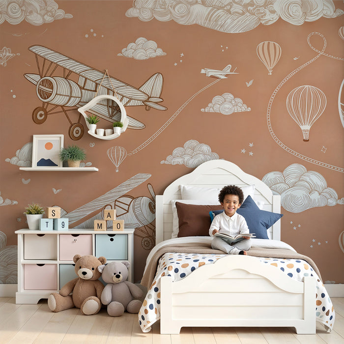 Tapeta letecká | Balóny a retro letadla