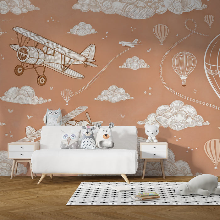 Tapeta letecká | Balóny a retro letadla