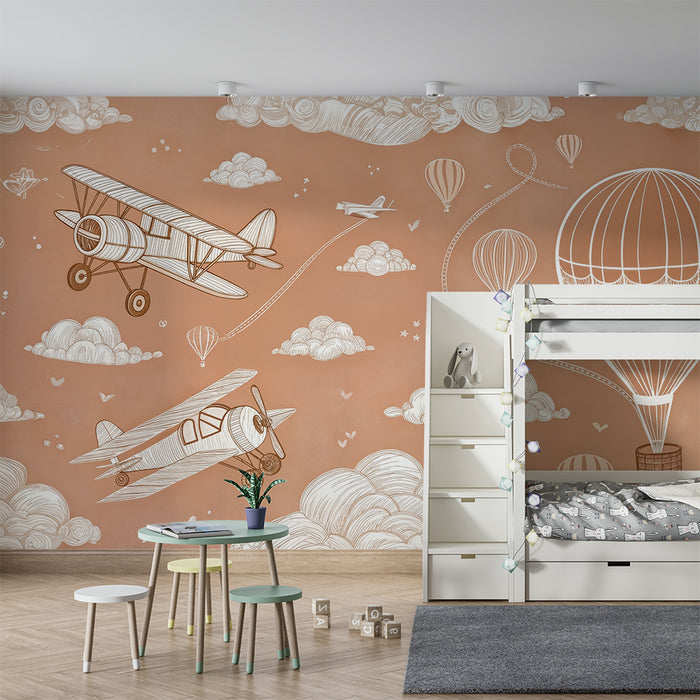 Tapeta letecká | Balóny a retro letadla