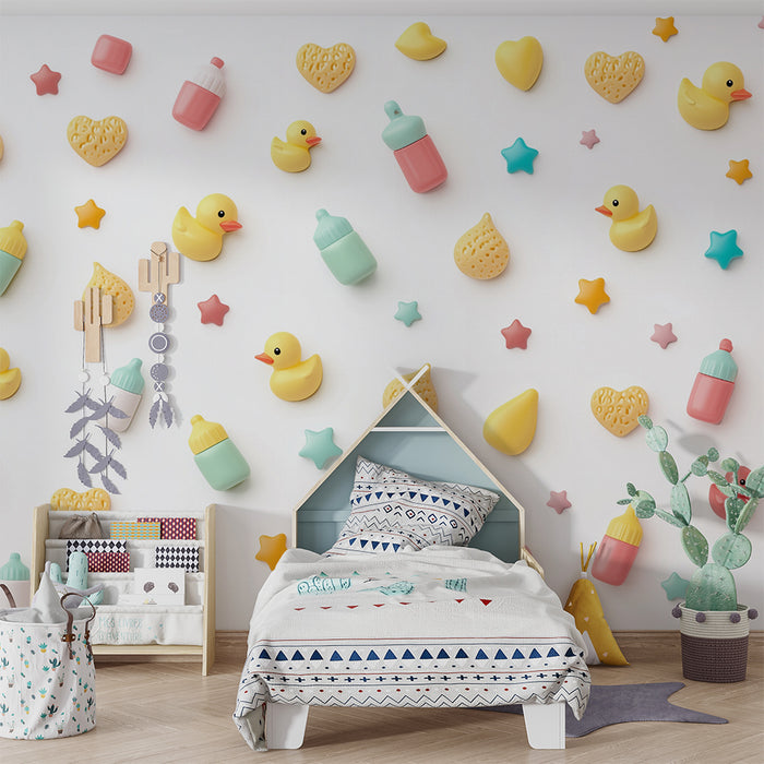 Papel de parede quarto bebê | Barvite race in stekleničke