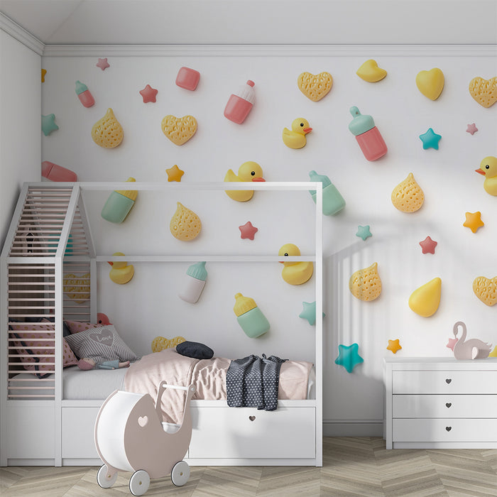 Papel de parede quarto bebê | Barvite race in stekleničke