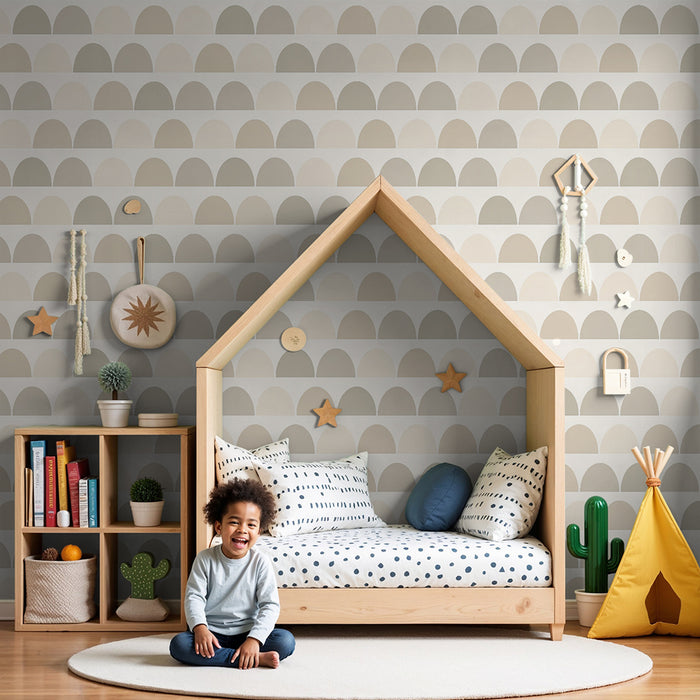 Papel pintado infantil | Escamas elegantes en tonos pastel