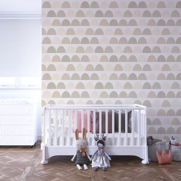 Papel pintado infantil | Escamas elegantes en tonos pastel