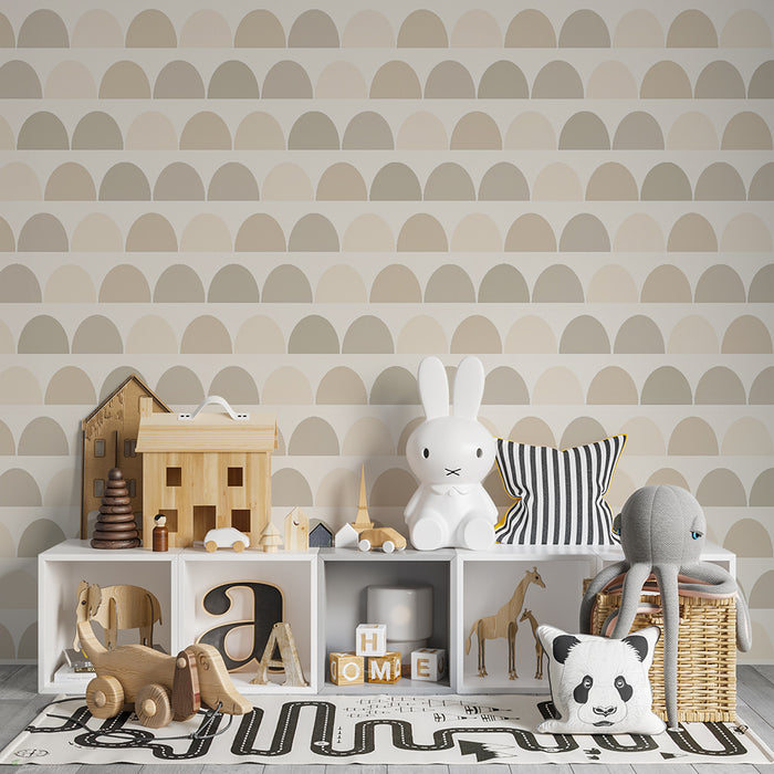 Papel pintado infantil | Escamas elegantes en tonos pastel