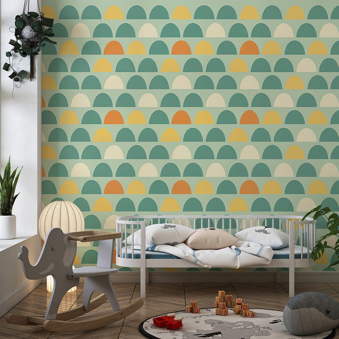 Kinderkamer behang | Patroon pastel bogen