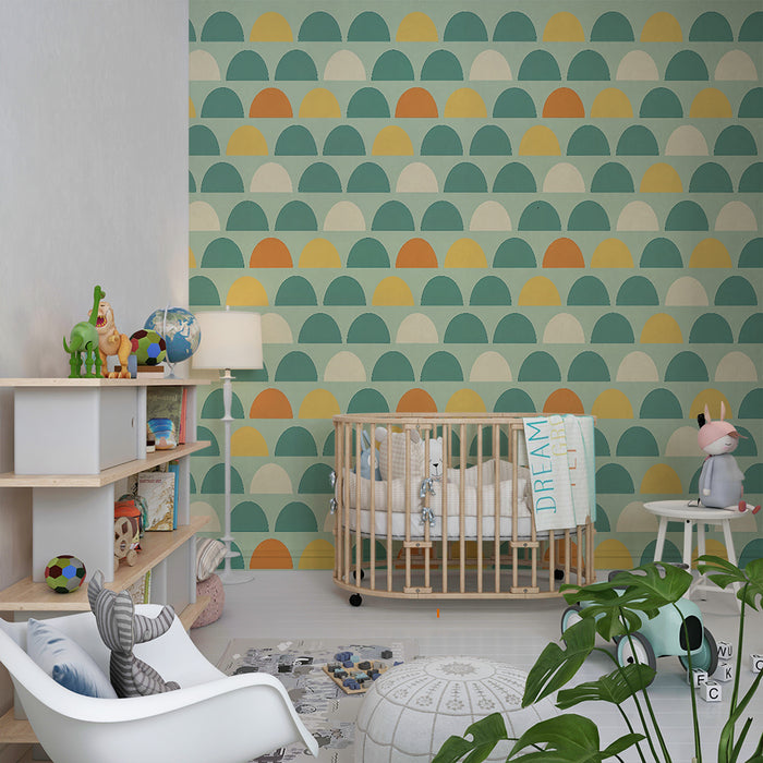 Kinderkamer behang | Patroon pastel bogen