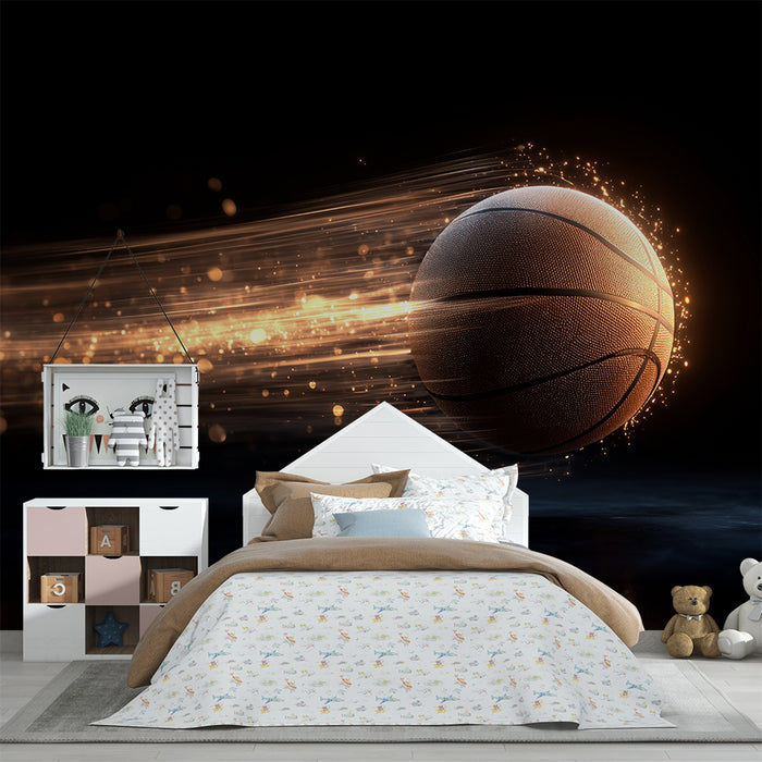 Papier peint chambre enfant | Ballon de basket dynamique