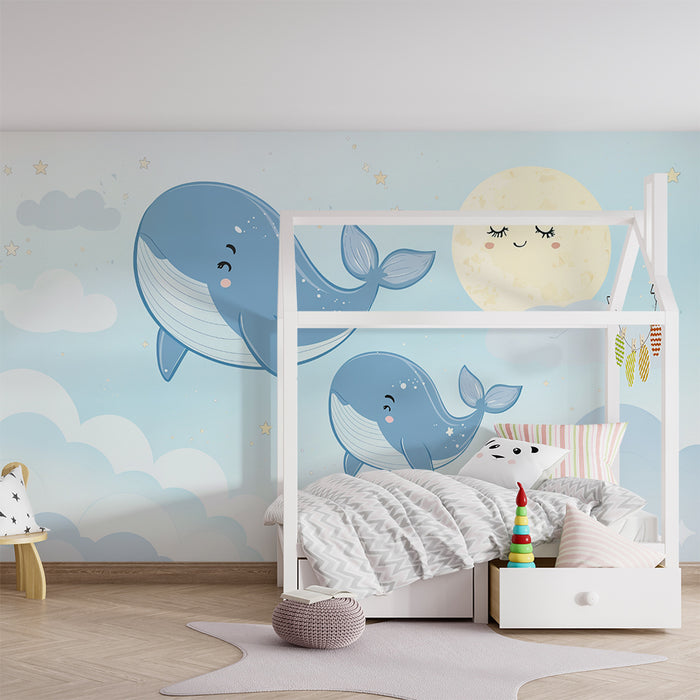 Tapet barnerom | Hvaler og stjernehimmel