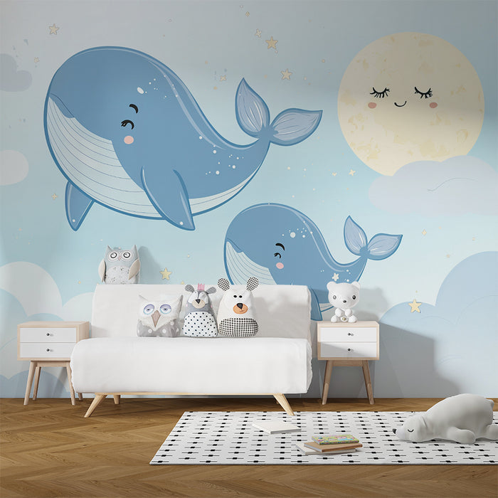 Tapet barnerom | Hvaler og stjernehimmel