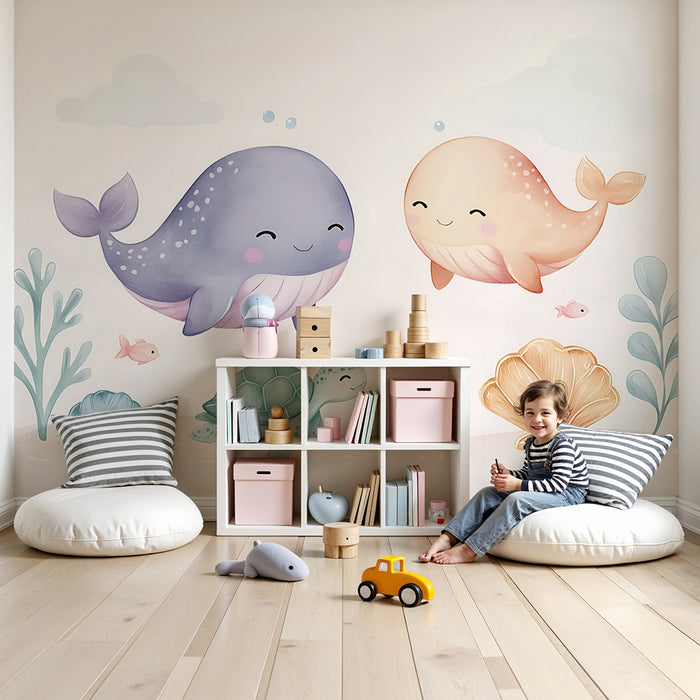 Barntapet | Glada valar och havssköldpadda