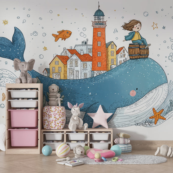 Tapet s kit s kitove | Детско морско илюстрация