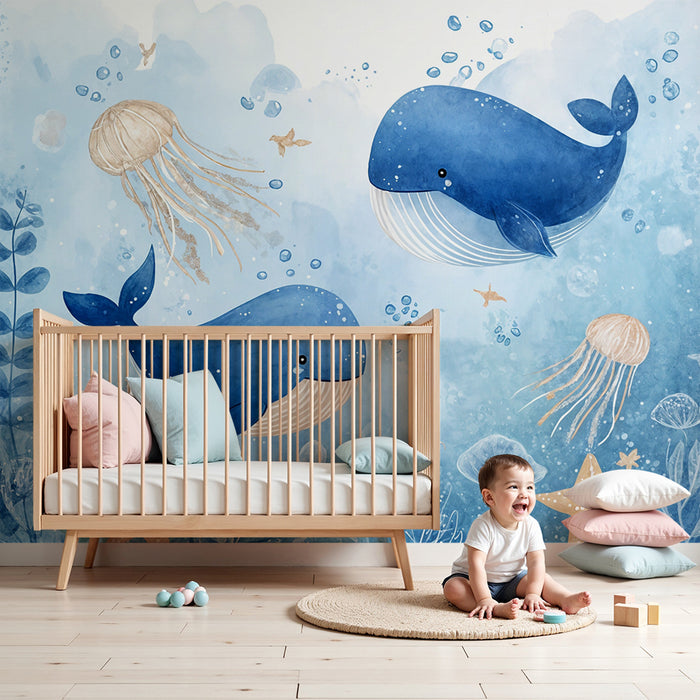 Paberitapet ookean | Vaalad ja meduusid vesivärvidega