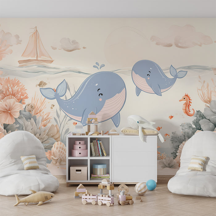 Barntapet | Valar och pastellkoraller