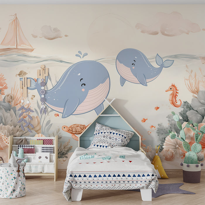 Barntapet | Valar och pastellkoraller