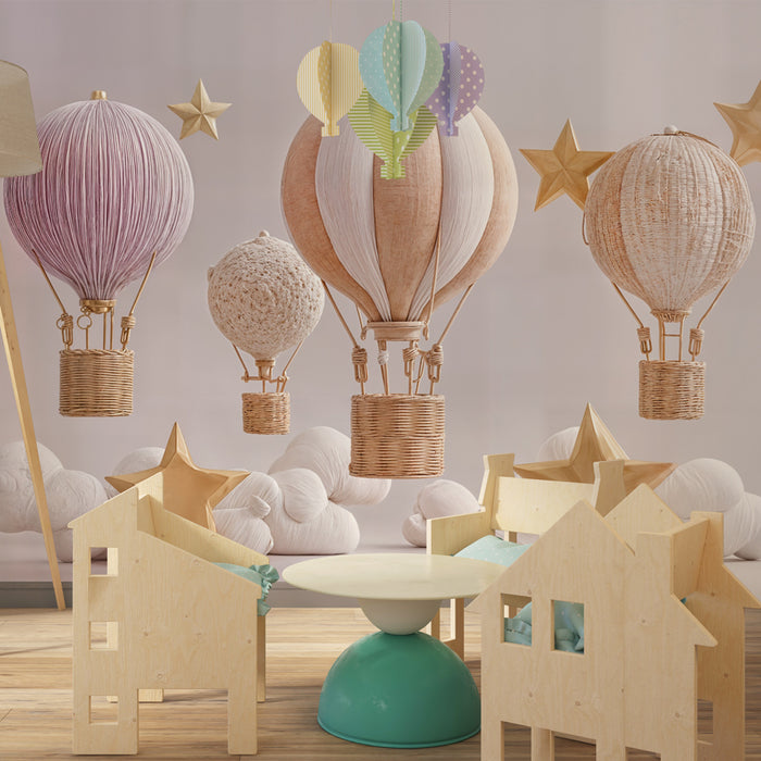 Papier peint montgolfières | Ciel rêveur et poétique