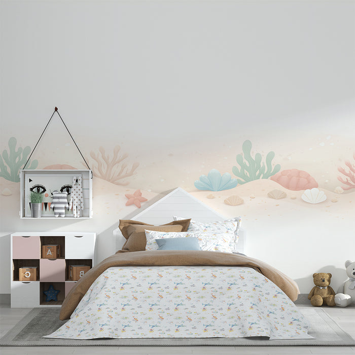 Papier peint chambre bébé | Fond marin pastel