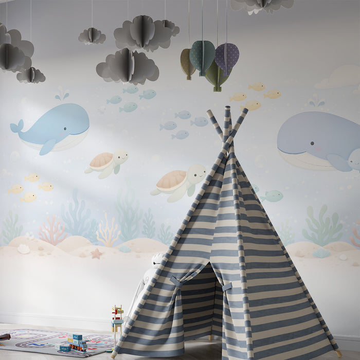 Barnrumspapper | Valar och havssköldpaddor