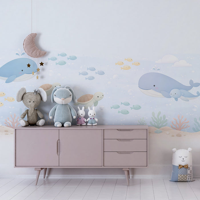 Barnrumspapper | Valar och havssköldpaddor