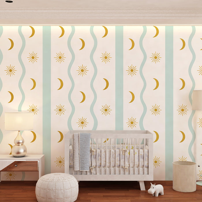Nursery room wallpaper | Mondays and golden suns