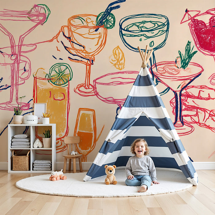 Papel de parede criança | Festas coloridas e coquetéis divertidos