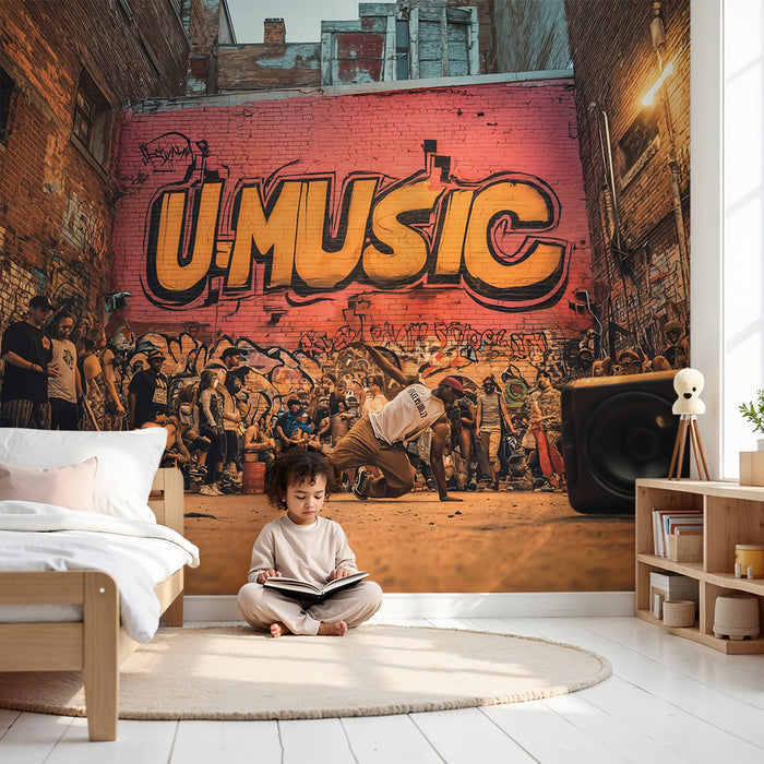 Papel pintado infantil | Graffiti urbano vibrante