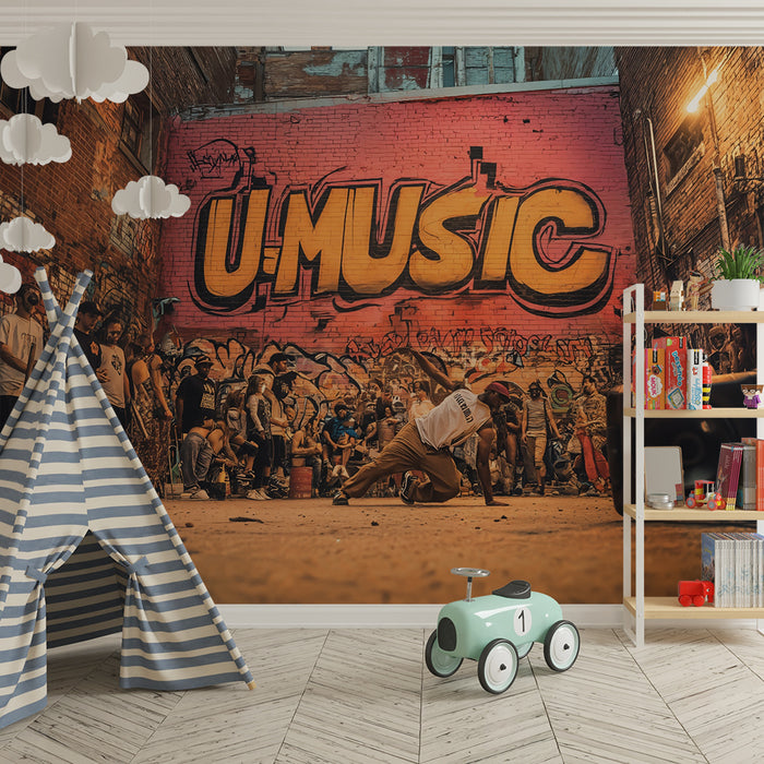 Papel pintado infantil | Graffiti urbano vibrante