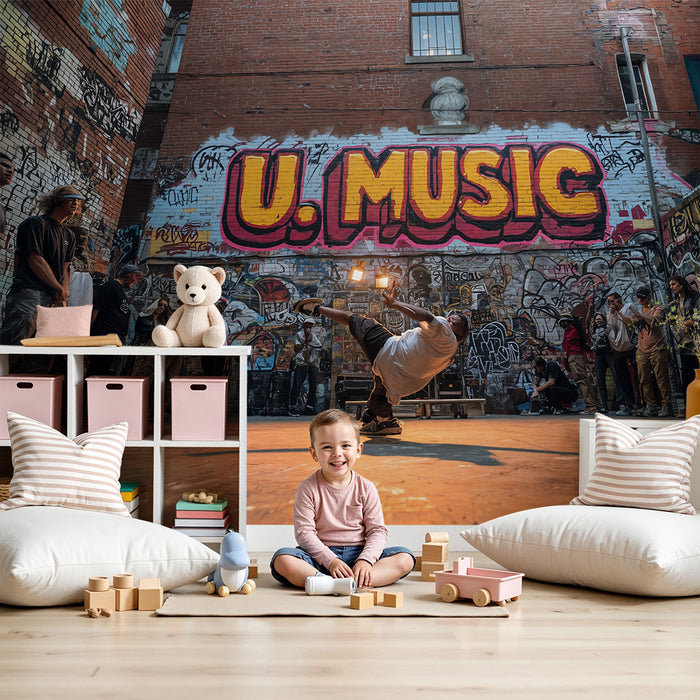 Papier peint chambre enfant | Danse urbaine et graffiti