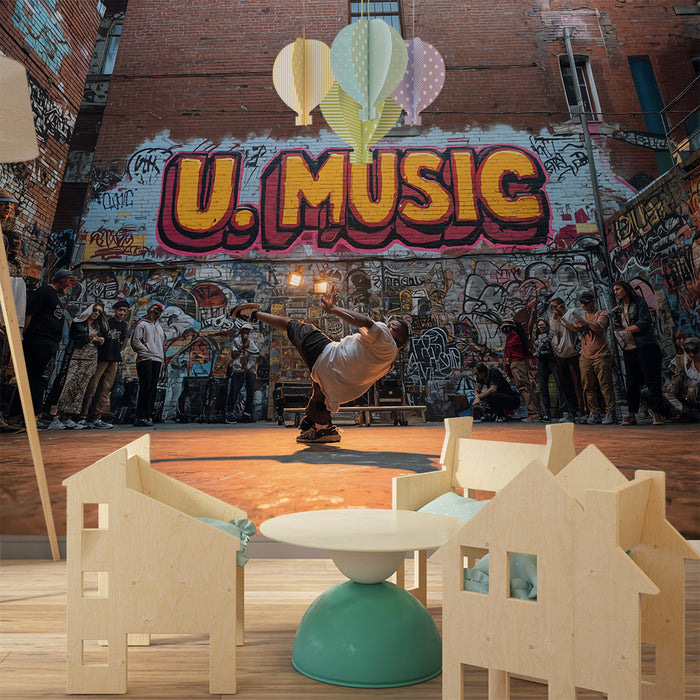 Papier peint chambre enfant | Danse urbaine et graffiti