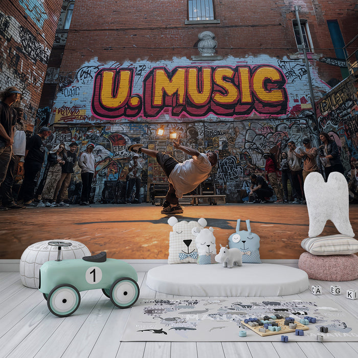 Papier peint chambre enfant | Danse urbaine et graffiti