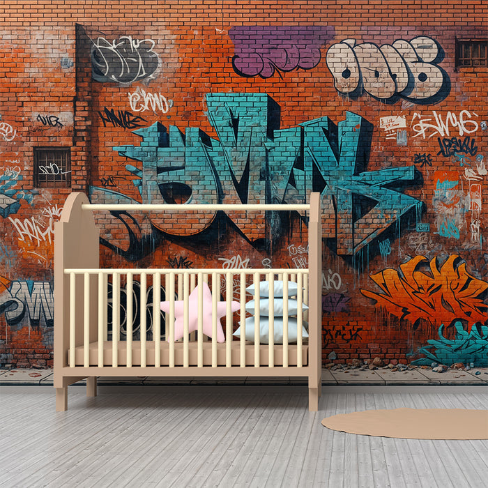 Graffiti behang | Levendige stedelijke kunst