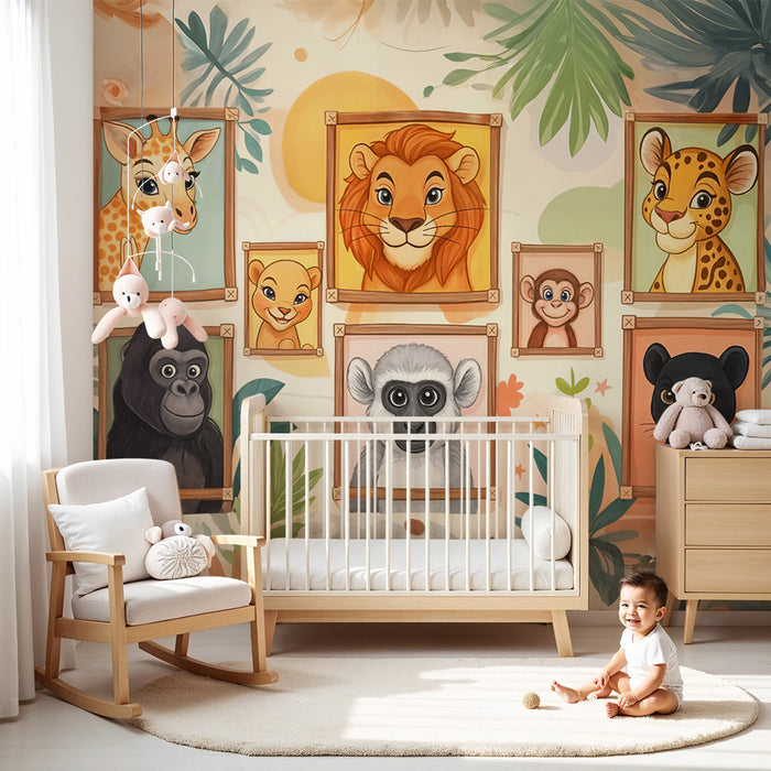 Papel pintado de animales de la selva | Para habitación de niños