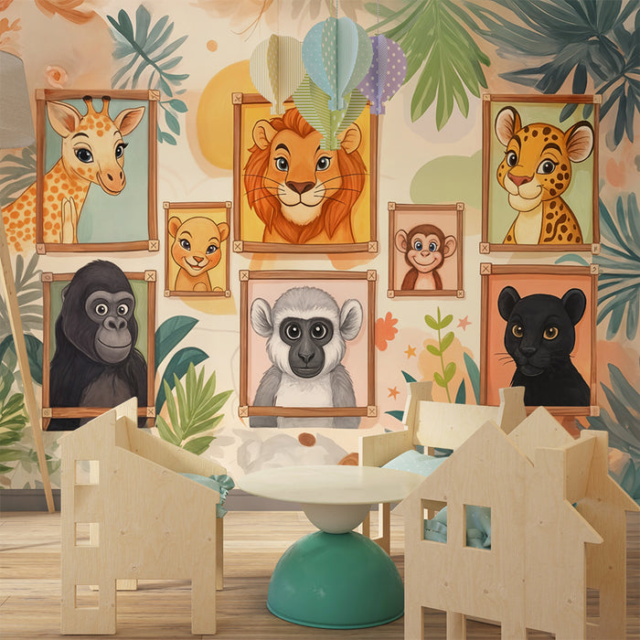 Papel pintado de animales de la selva | Para habitación de niños