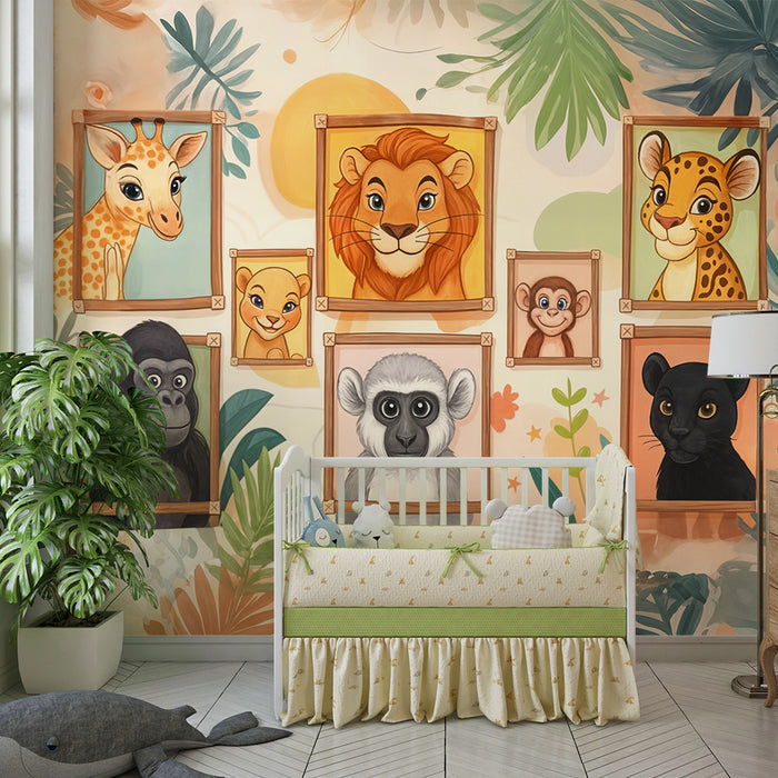 Papel pintado de animales de la selva | Para habitación de niños