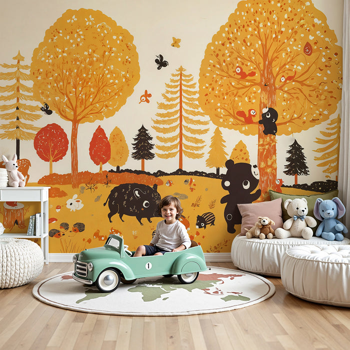 Tapeta s životinjama | Animirani jesenski krajolik