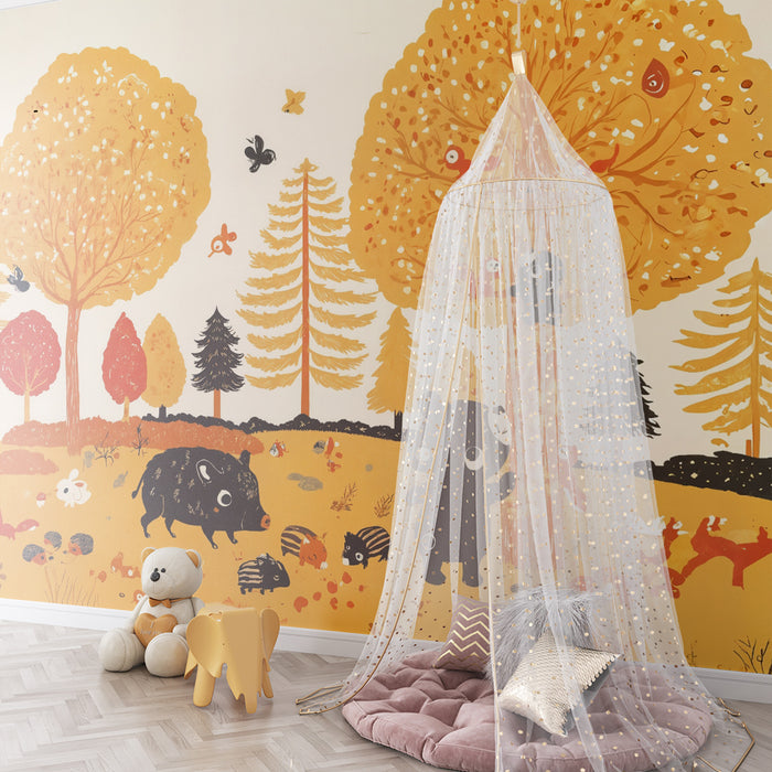 Tapeta s životinjama | Animirani jesenski krajolik