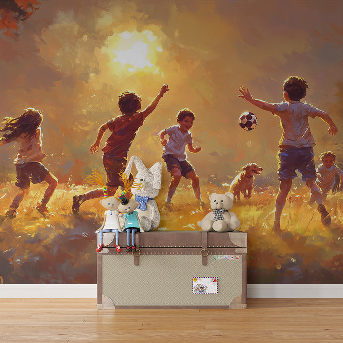 Papel pintado infantil | Juegos de verano al aire libre