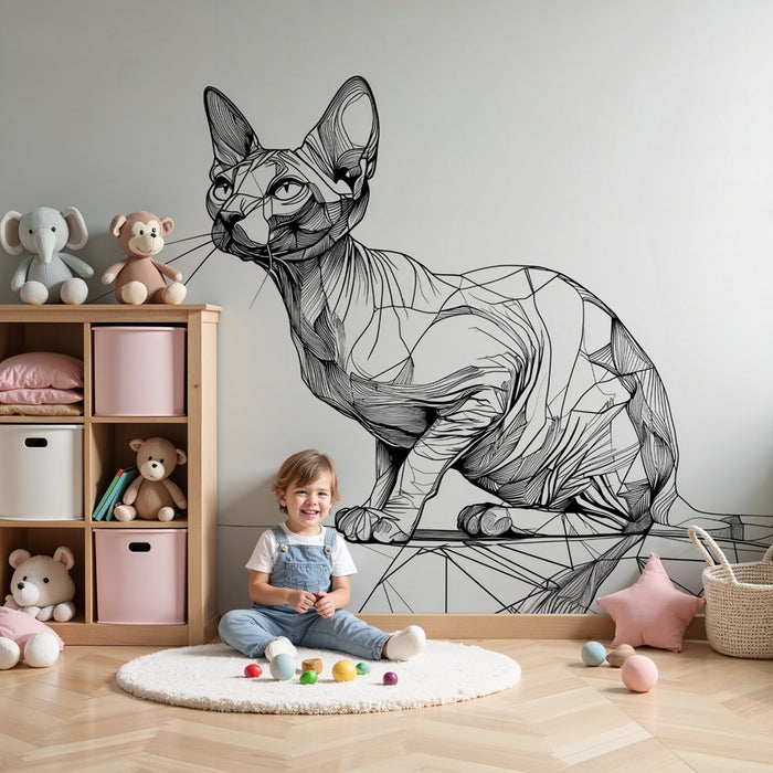 Carta da parati gatto geometrico | Design moderno ed elegante