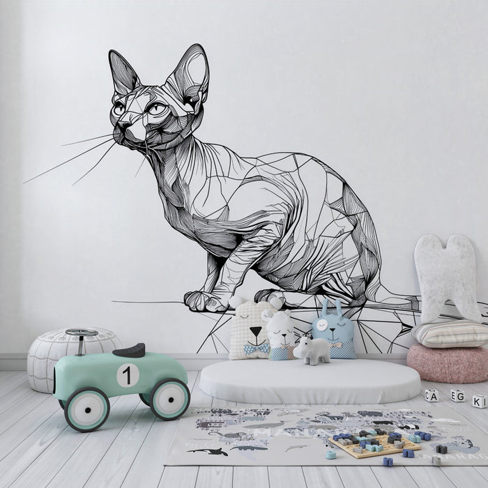 Carta da parati gatto geometrico | Design moderno ed elegante