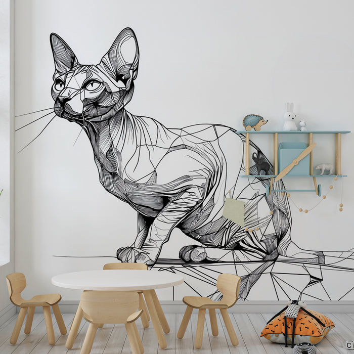 Carta da parati gatto geometrico | Design moderno ed elegante