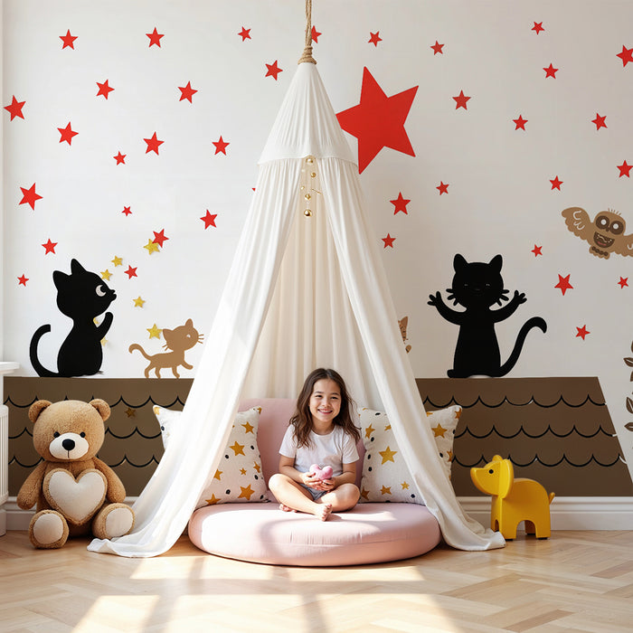 Dreamy Kittens Wallpaper | Whimsical Decor