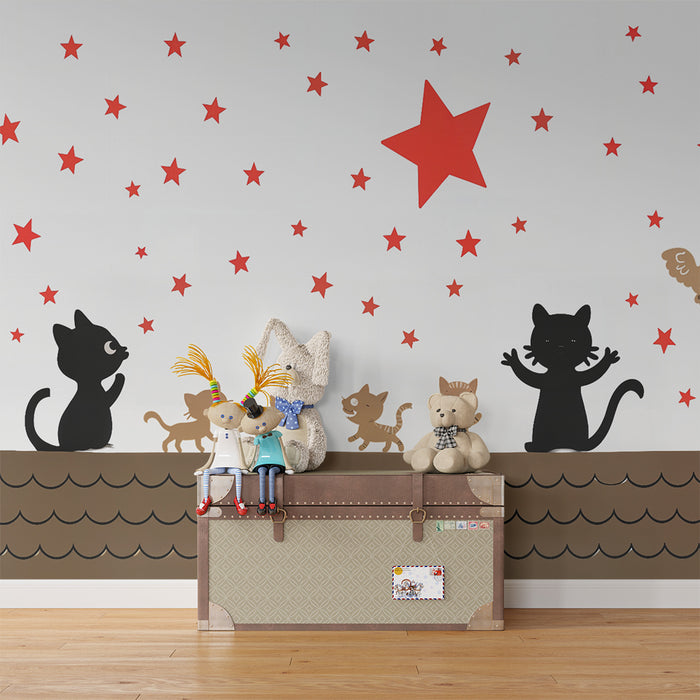 Dreamy Kittens Wallpaper | Whimsical Decor