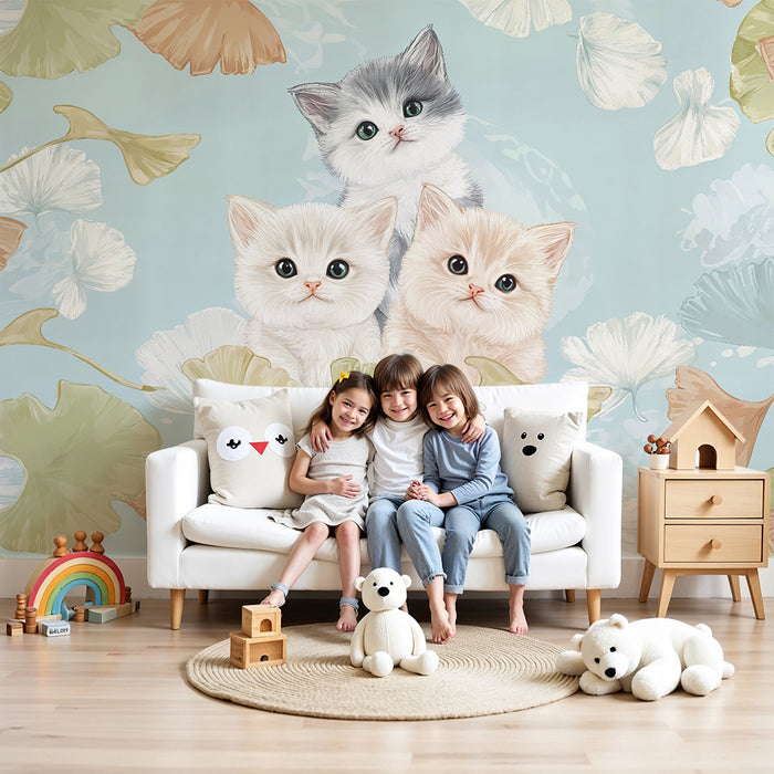 Barntapet | Kattungar i pastellfärger