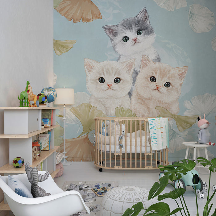 Barntapet | Kattungar i pastellfärger